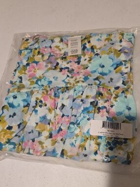 Floral Strapless Sundress in Pastel Blue and Pink